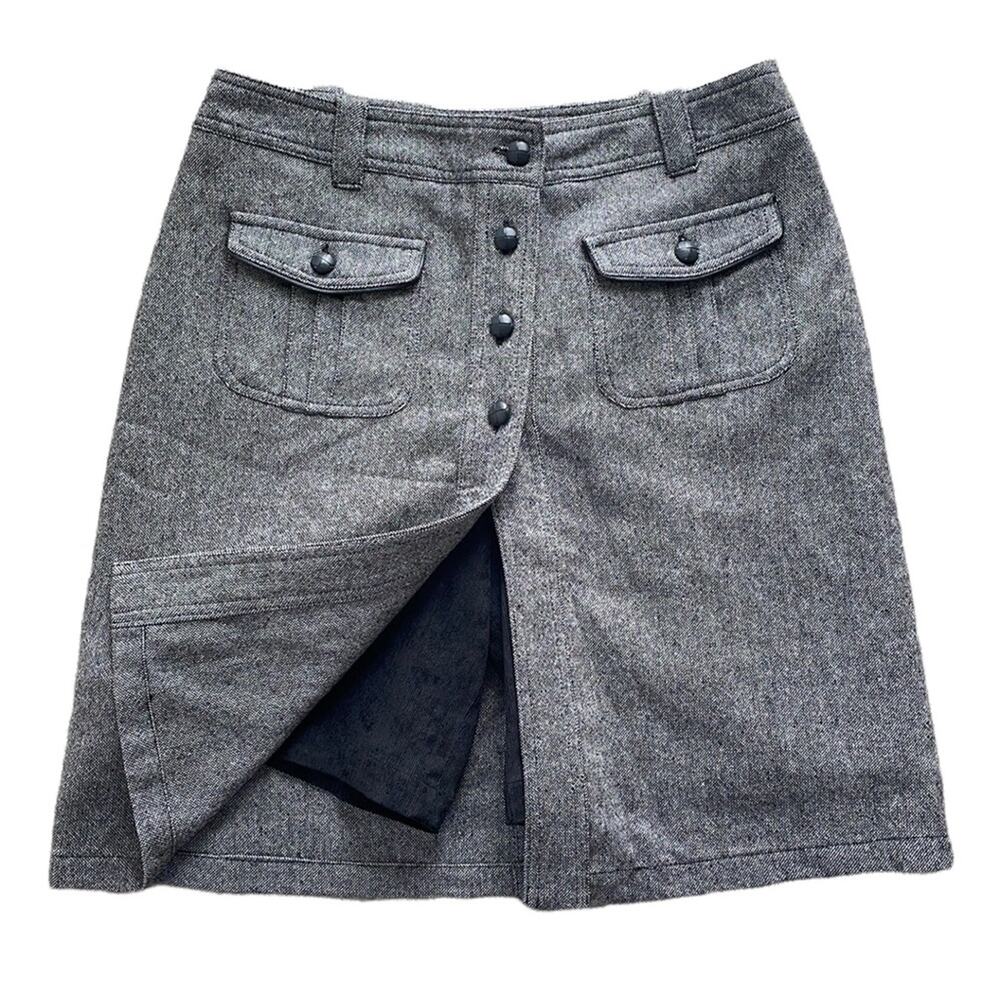 Marie-Valois Paris Tweed Wool Blend Corduroy Golf Skort Skirt Shorts Size 38